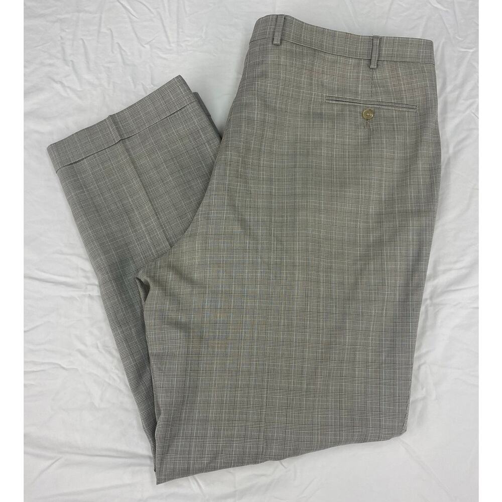 VTG Lauren Ralph Lauren Total Comfort pleated cuffed wool plaid wide leg pants